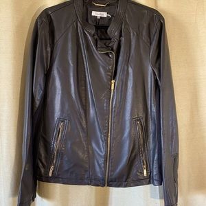 Calvin Klein Leather Moto Jacket NWT